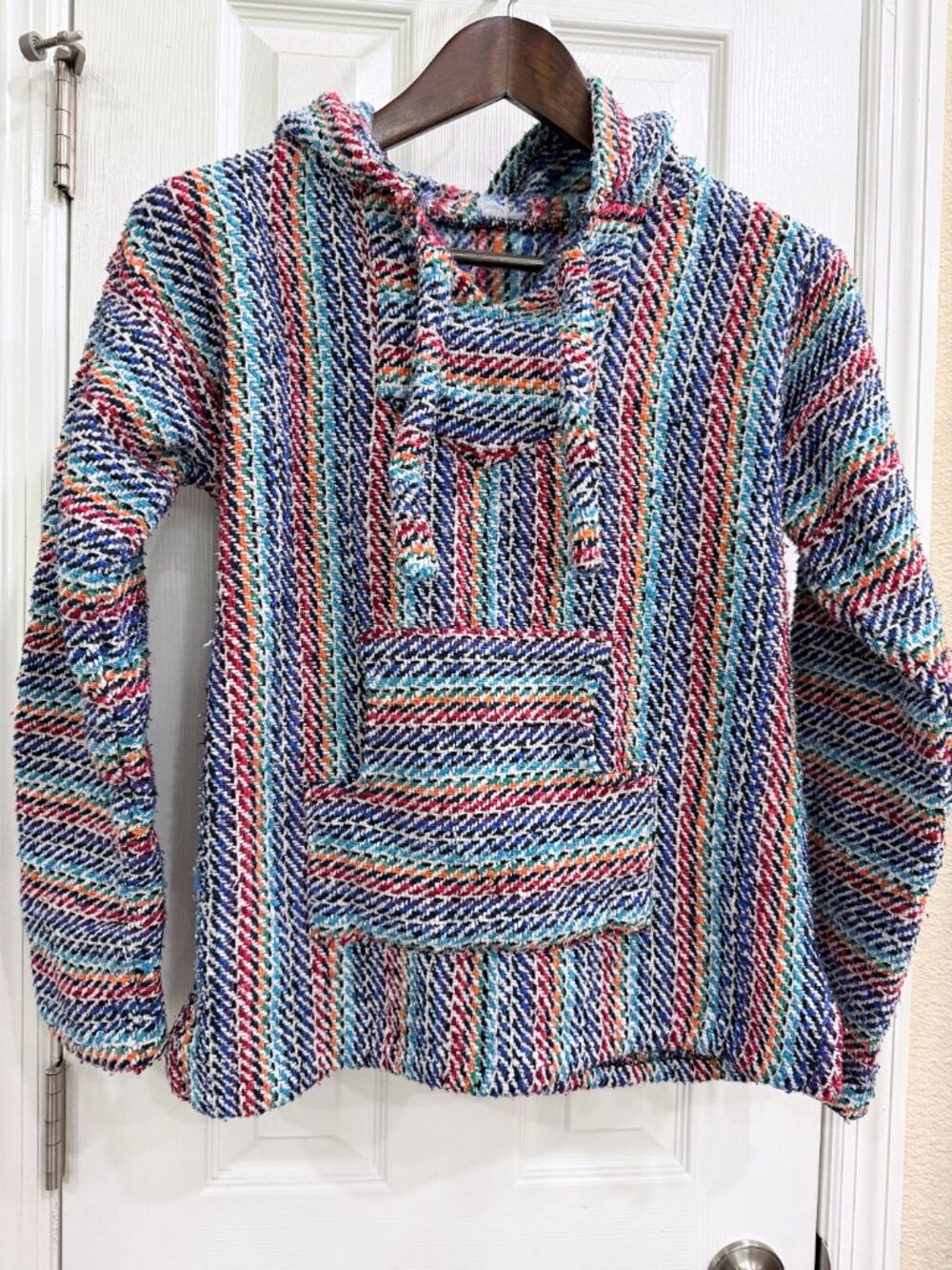 Source Unknown Multicolor Striped Baja Hoodie